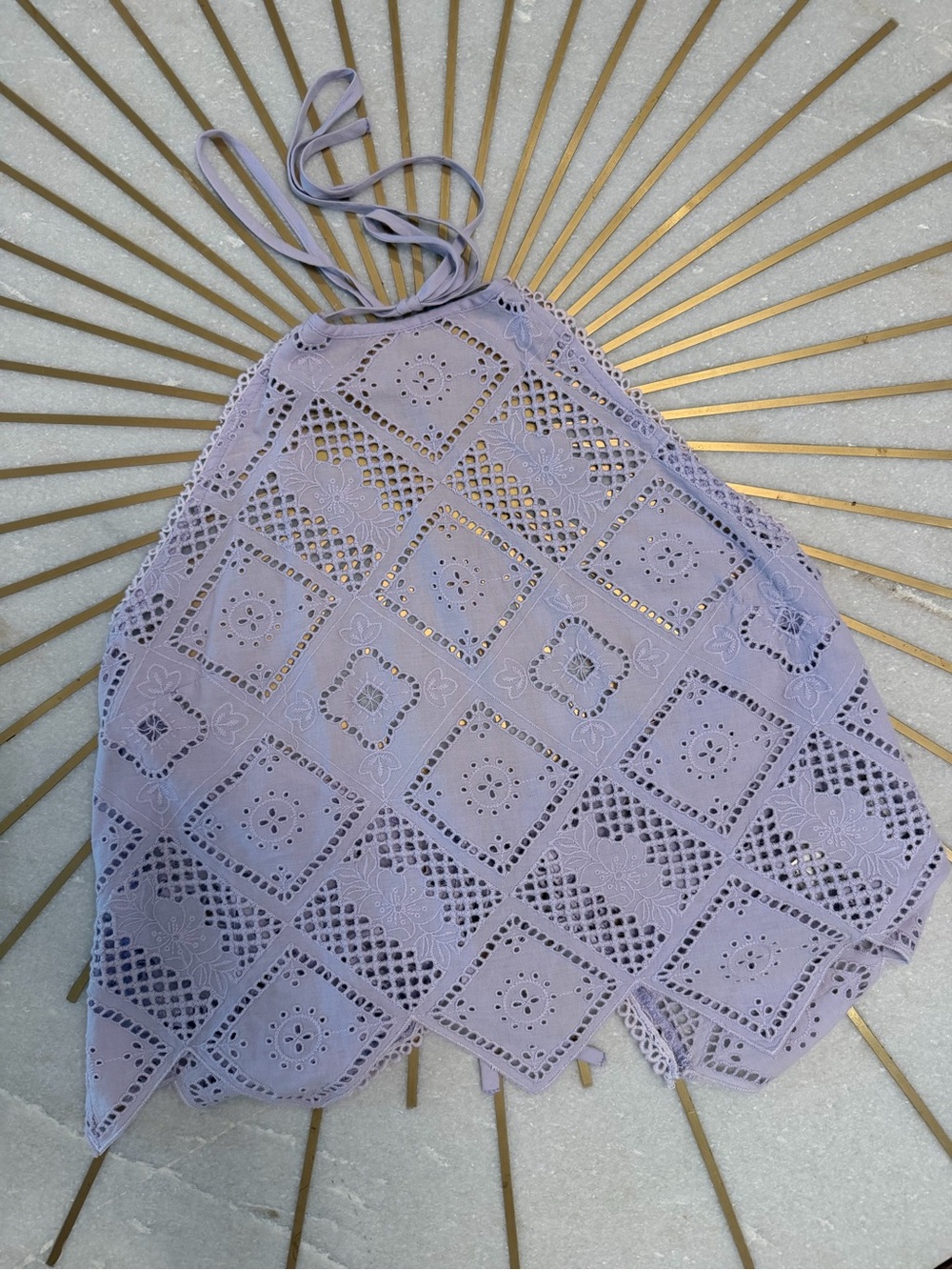 Free People Lavender Crochet Halter Tank Top